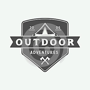 Vintage camping outdoor and adventure logo, badge, labels