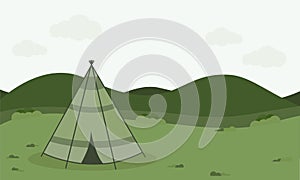 Vintage camping tent Retro Camping illustration