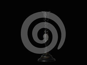 Vintage candlestick on black background