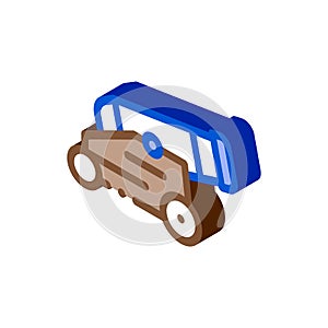 Vintage Cannon isometric icon vector illustration