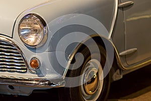 Vintage car. Classic 1960s British car in close-up