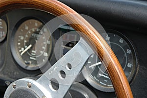 Vintage car dashboard