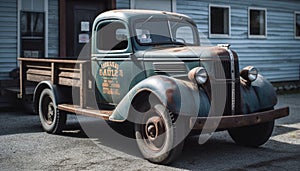 Vintage car delivering nostalgia on old fashioned rural roads generated by AI