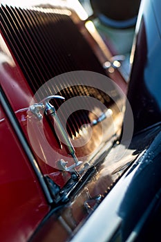 Vintage car detail - bonnet hook