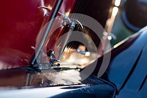 Vintage car detail - bonnet hook