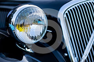 Vintage car detail - headlamp