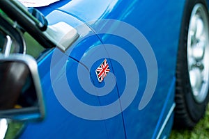 Vintage car detail - union jack badge