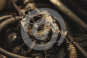 Vintage Car Engine Carburetor