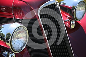 Vintage Car Headlights and Grill