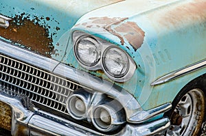 Vintage car headlights photo