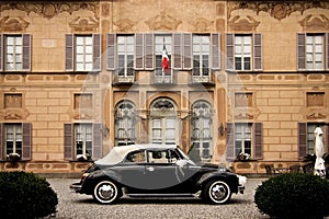 Vintage car and Italian building.