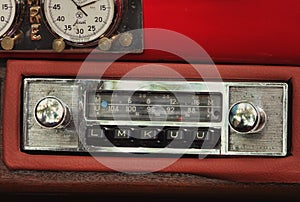 Vintage car radio, classic car