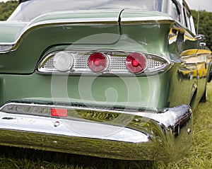 Vintage car, rear view