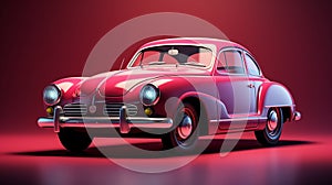Vintage Car on Solid Background Iconic Elegance