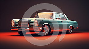 Vintage Car on Solid Background Iconic Elegance