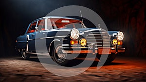Vintage Car on Solid Background Iconic Elegance