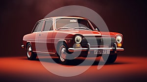 Vintage Car on Solid Background Iconic Elegance