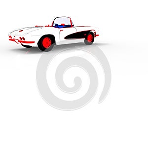 Vintage car template 3d rendering