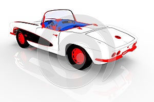 Vintage car template 3d rendering