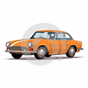 Vintage Car Vector Illustration On White Background