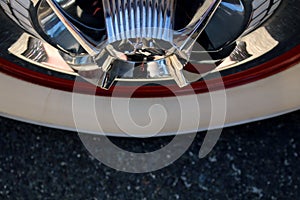 Vintage Car Whitewall Tire, Hubcap and Rim