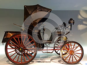 Vintage car with wooden wheels