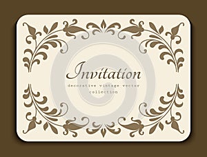 Vintage card with floral border decoration