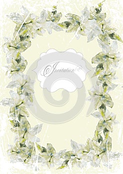 Vintage card with flower frame