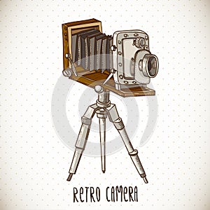 Vintage Card with Retro Camera