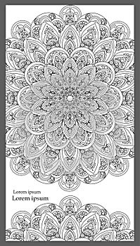 Vintage card template with mandala ornaments