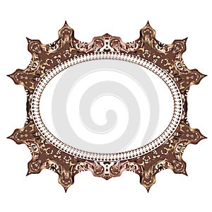 Vintage cards Frame with Floral mandala pattern and ornaments. Frame oriental design template. Islam, Arabic, Indian style. Frame