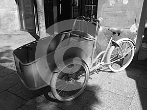 Vintage cargo bicycle in the street