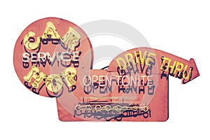 Vintage Carhop Diner Sign photo
