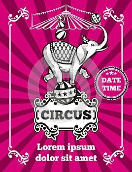 Vintage carnival, fun fair, circus vector poster
