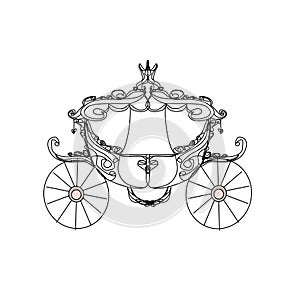 Vintage carriage - doodle icon