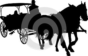 Vintage carriage silhouette