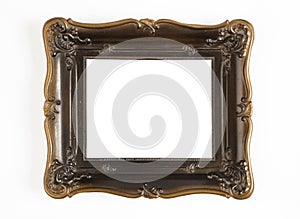 Vintage carving frame isolated on white