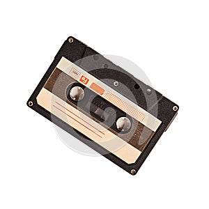 Vintage cassette tape isolated on white background