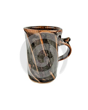 Vintage ceramic dark brown cup pottery for collectibles and home decoration
