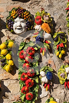 Vintage ceramic decorative sculpture collection in south of Italy - Sicily