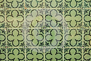 Vintage ceramic tiles wall decoration. Ceramic tiles background