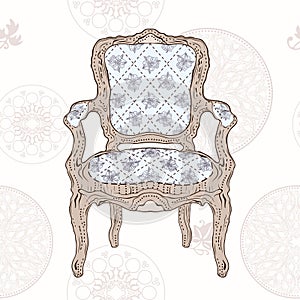 Vintage chair and radial pattern