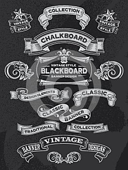 Vintage Chalkboard Banner and Ribbon Set