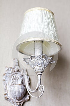 Vintage chandelier. An antique lamp in the interior,