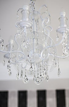 Vintage chandelier. An antique lamp in the interior,