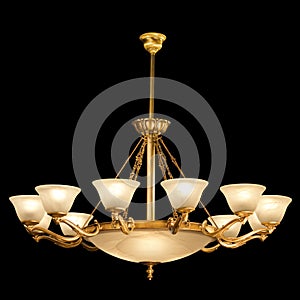 Vintage chandelier isolated on black