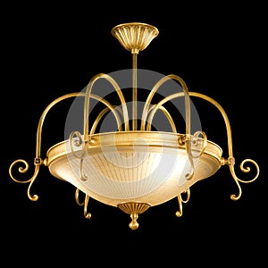 Vintage chandelier isolated on black