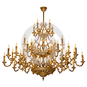 Vintage chandelier isolated on white