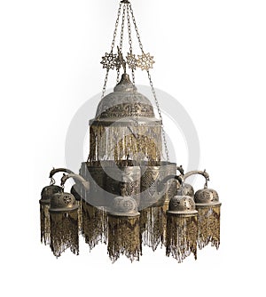 Vintage chandelier isolated on white background