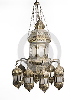 Vintage chandelier isolated on white background